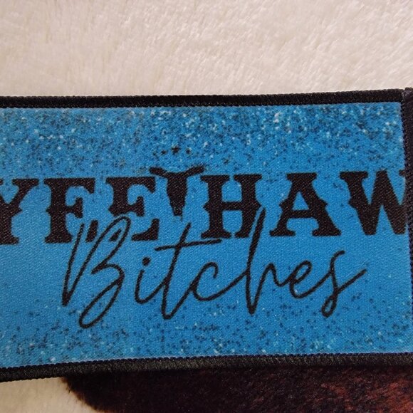 Yee Haw Western Sublimation DYI Fabric Hat Patch Glue Iron On Sew Hat Patch - Picture 3 of 5